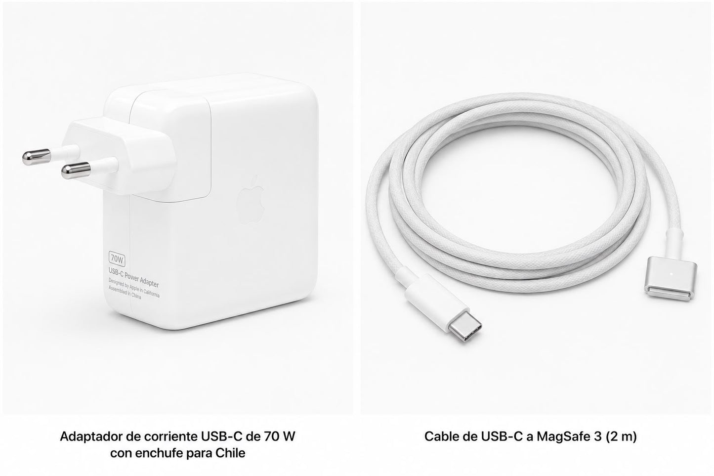 Apple Cargador USB-C 70W + Cable USB-C a MagSafe 3 de 2 metros