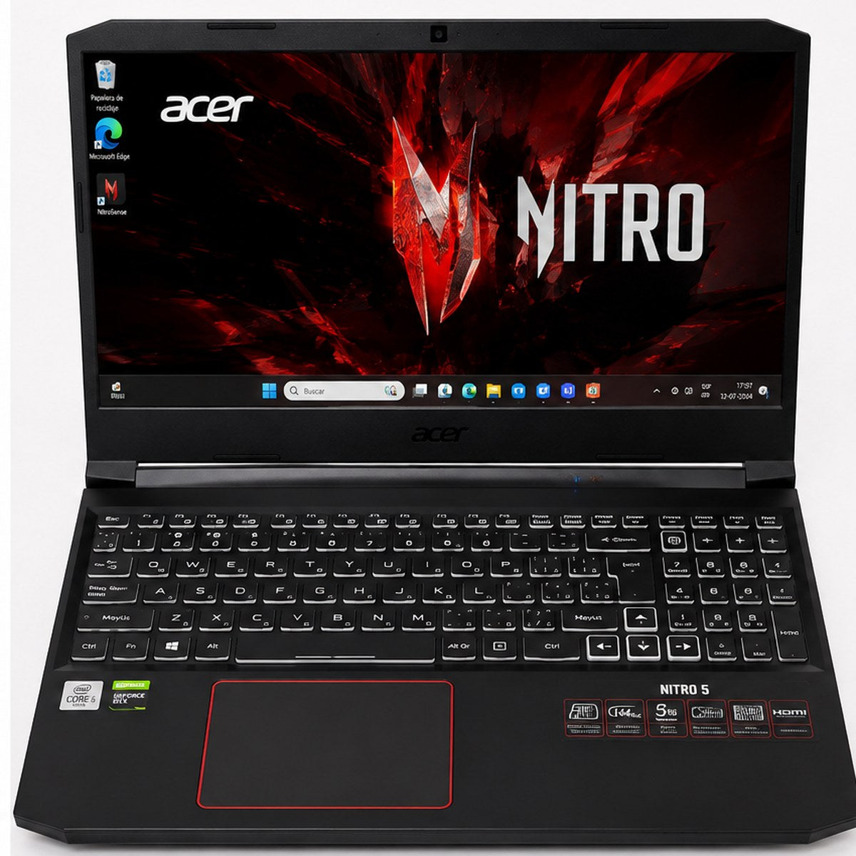 Acer Nitro 5 Gaming 15.6" FHD 144 Hz i5 10th Gen SSD 512 GB RAM 16 GB Gráfica Nvidia GTX 1650 5 GB