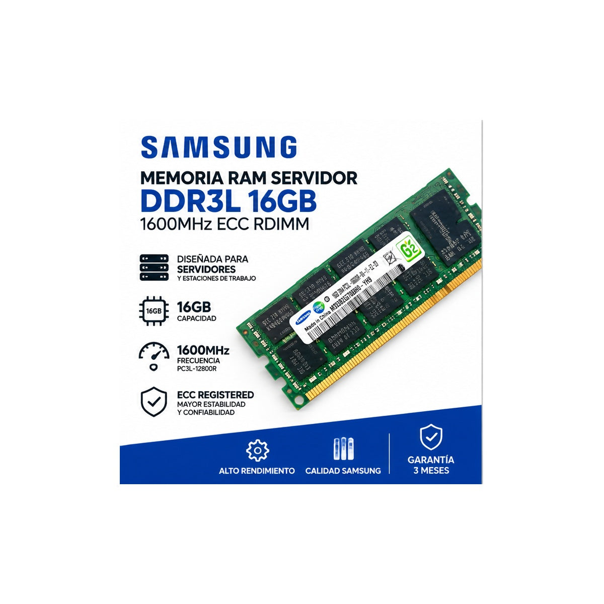 Memoria RAM Servidor Samsung DDR3L 16GB 1600MHz DIMM Reacondicionada
