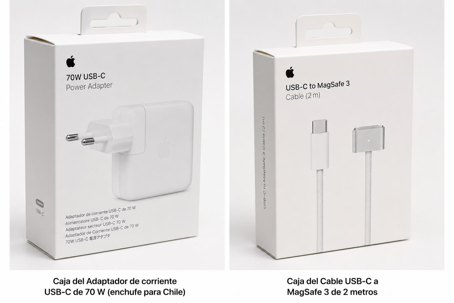 Apple Cargador USB-C 70W + Cable USB-C a MagSafe 3 de 2 metros